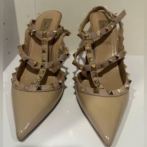 Valentino Beige Studded Pumps
